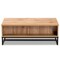 Baxton Studio Franklin Modern Oak Brown Finished Wood and Black Finished Metal 2-Drawer Coffee Table 180-11208-Zoro - alternate 4